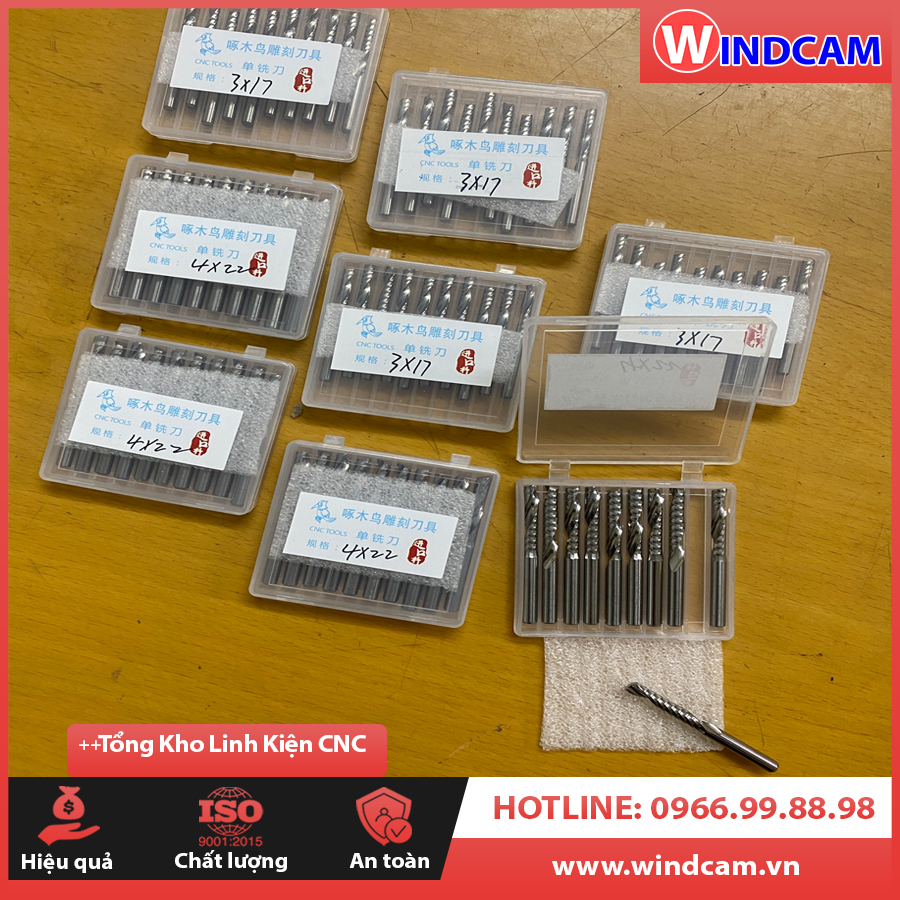 Dao CNC cắt gỗ xoắn 1 me -Đầy đủ thông số dao phục vụ khách hàng